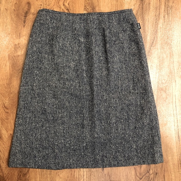 Vintage MOSCHINO Blue Tweed Skirt. Wool A line skirt. - Picture 2 of 5